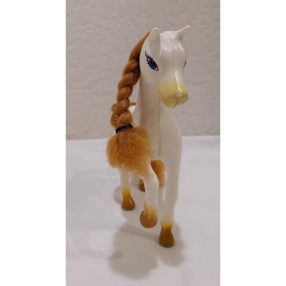 Vintage Marchon? Enchanted Kingdom White Horse Pony Brown Mane Tail Rare - Picture 4 of 5